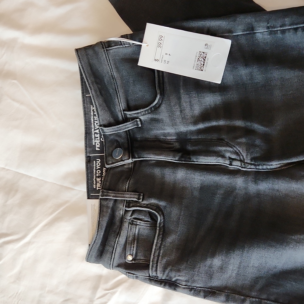 New H&M ultra hight charcoal skinny jeans sz small